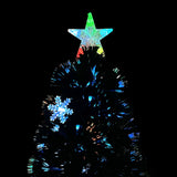 Kerstboom met LED-sneeuwvlokken 240 cm glasvezel zwart - AllerleiShop