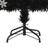 Kerstboom met LED-sneeuwvlokken 240 cm glasvezel zwart - AllerleiShop