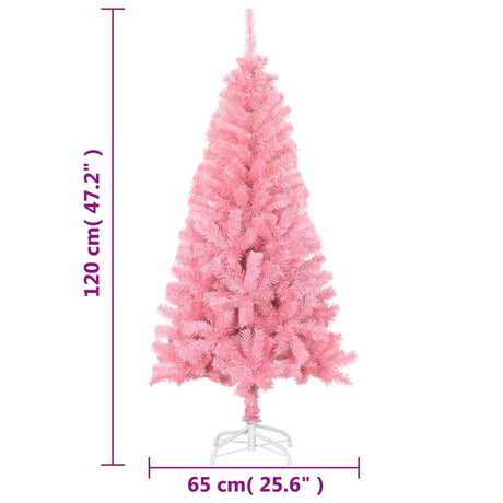 Kunstkerstboom met standaard 120 cm PVC roze - AllerleiShop