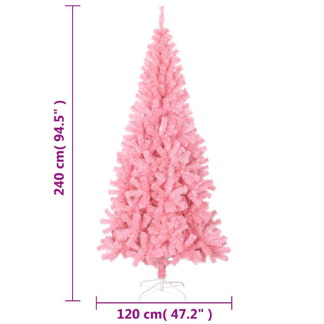 Kunstkerstboom met standaard 240 cm PVC roze - AllerleiShop