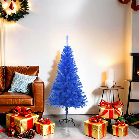 Kunstkerstboom met standaard 120 cm PVC blauw - AllerleiShop