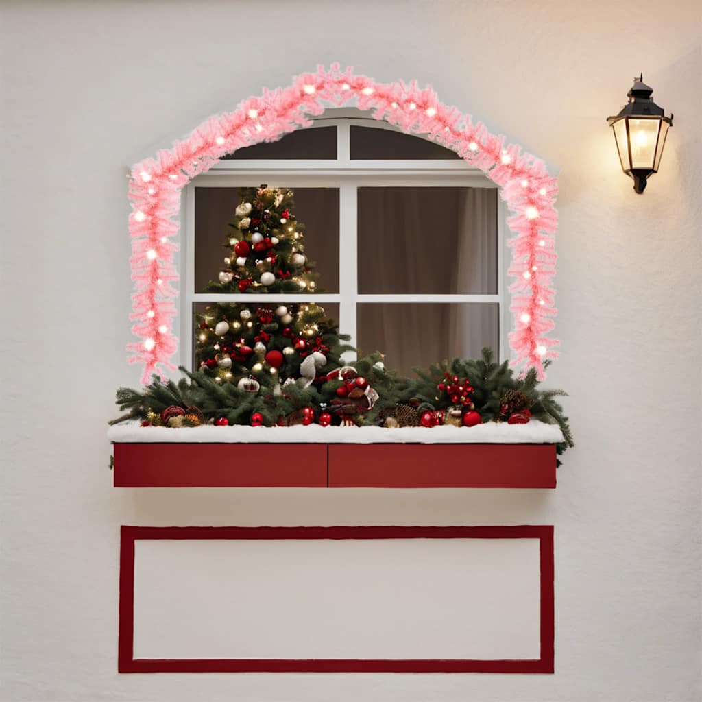 Kerstslinger met LED-lampjes 10 m roze - AllerleiShop