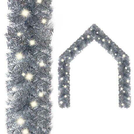 Kerstslinger met LED-lampjes 10 m zilverkleurig - AllerleiShop