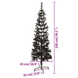 Kerstboom smal 150 cm zwart - AllerleiShop