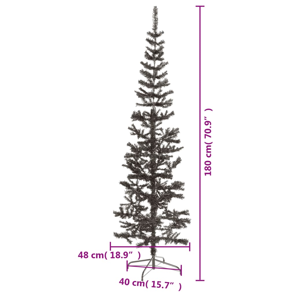 Kerstboom smal 180 cm zwart - AllerleiShop