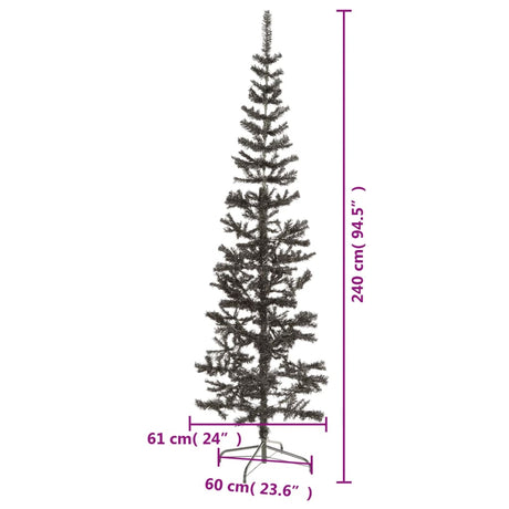 Kerstboom smal 240 cm zwart - AllerleiShop