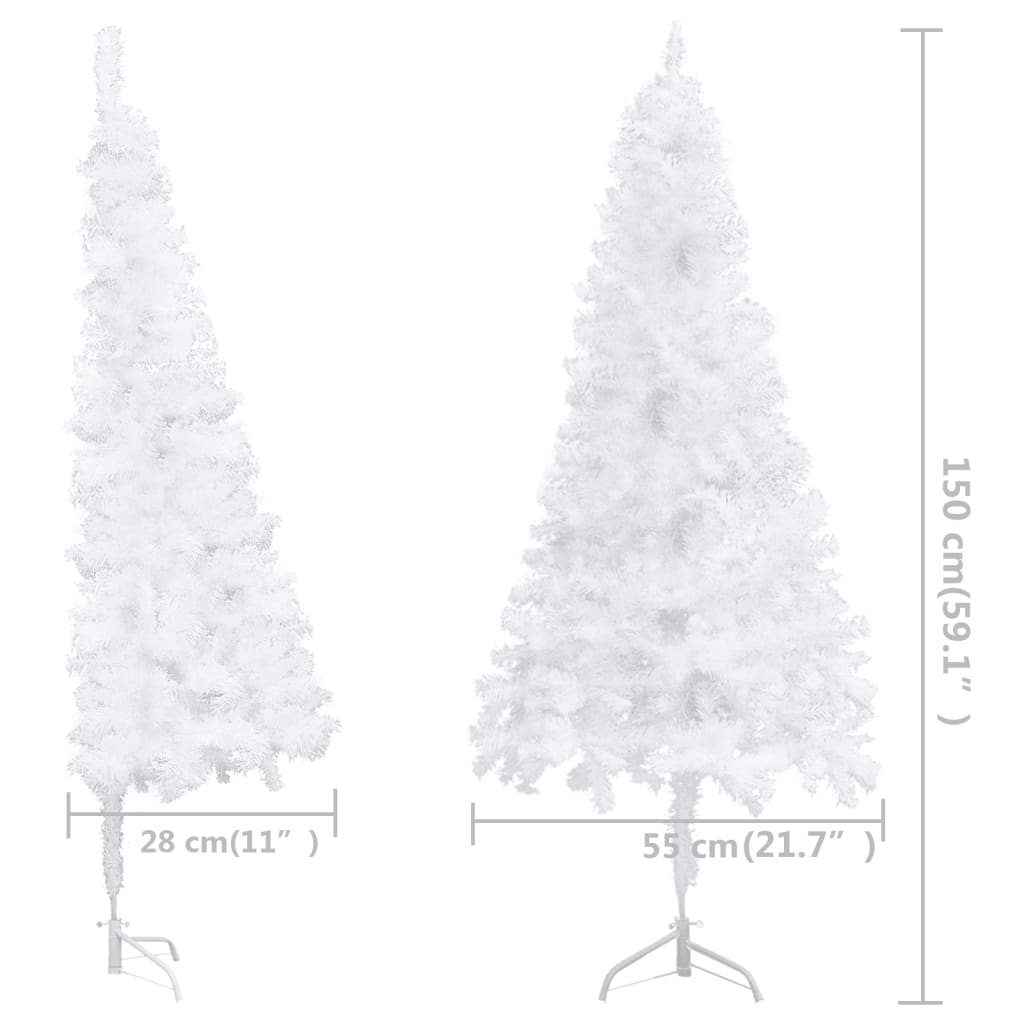 Kunstkerstboom hoek 150 cm PVC wit - AllerleiShop