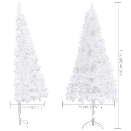 Kunstkerstboom hoek 210 cm PVC wit - AllerleiShop