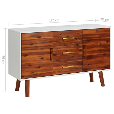 Dressoir 110x35x70 cm massief acaciahout en MDF - AllerleiShop