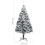 Kunstkerstboom met sneeuwvlokken 300 cm PVC groen - AllerleiShop