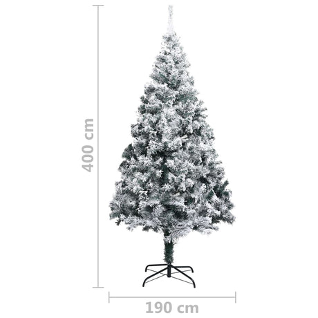 Kunstkerstboom met sneeuw PVC 400 cm groen - AllerleiShop