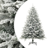 Kunstkerstboom met sneeuwvlokken 150 cm PVC en PE groen - AllerleiShop