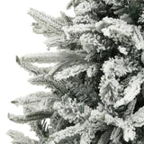 Kunstkerstboom met sneeuwvlokken 150 cm PVC en PE groen - AllerleiShop