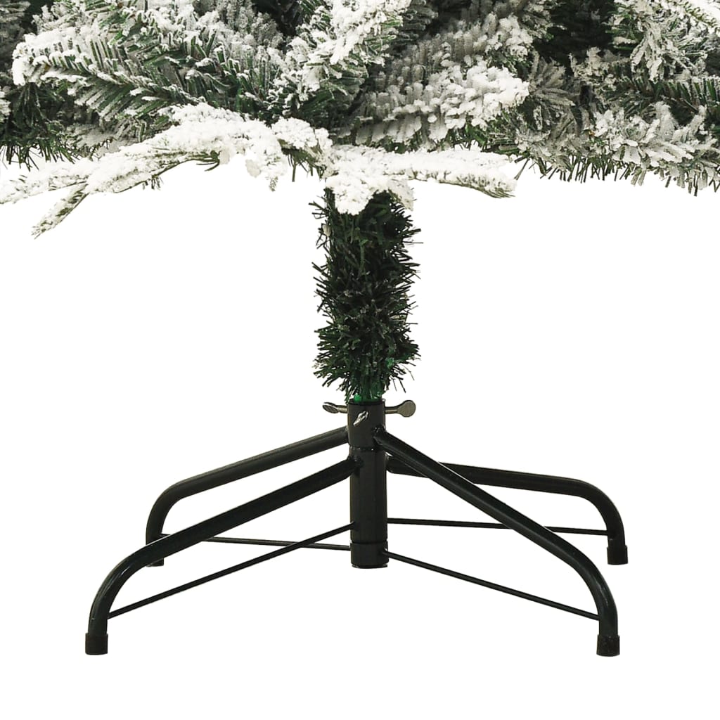 Kunstkerstboom met sneeuwvlokken 150 cm PVC en PE groen - AllerleiShop