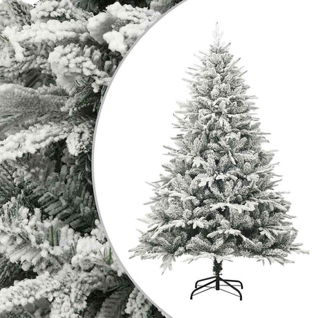 Kunstkerstboom met sneeuwvlokken 180 cm PVC en PE groen - AllerleiShop