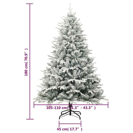 Kunstkerstboom met sneeuwvlokken 180 cm PVC en PE groen - AllerleiShop