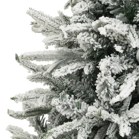 Kunstkerstboom met sneeuwvlokken 210 cm PVC en PE groen - AllerleiShop