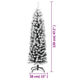 Kunstkerstboom met sneeuw smal 120 cm PVC groen - AllerleiShop