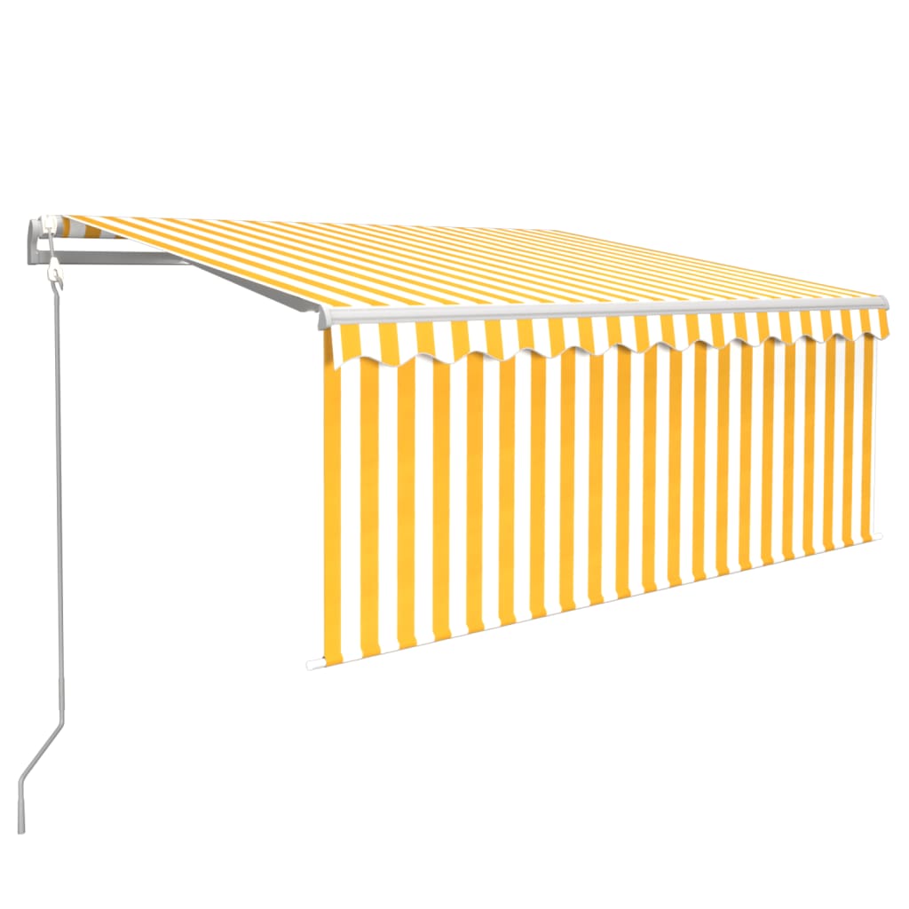 Luifel automatisch met gordijn LED windsensor 3x2,5 m geel wit