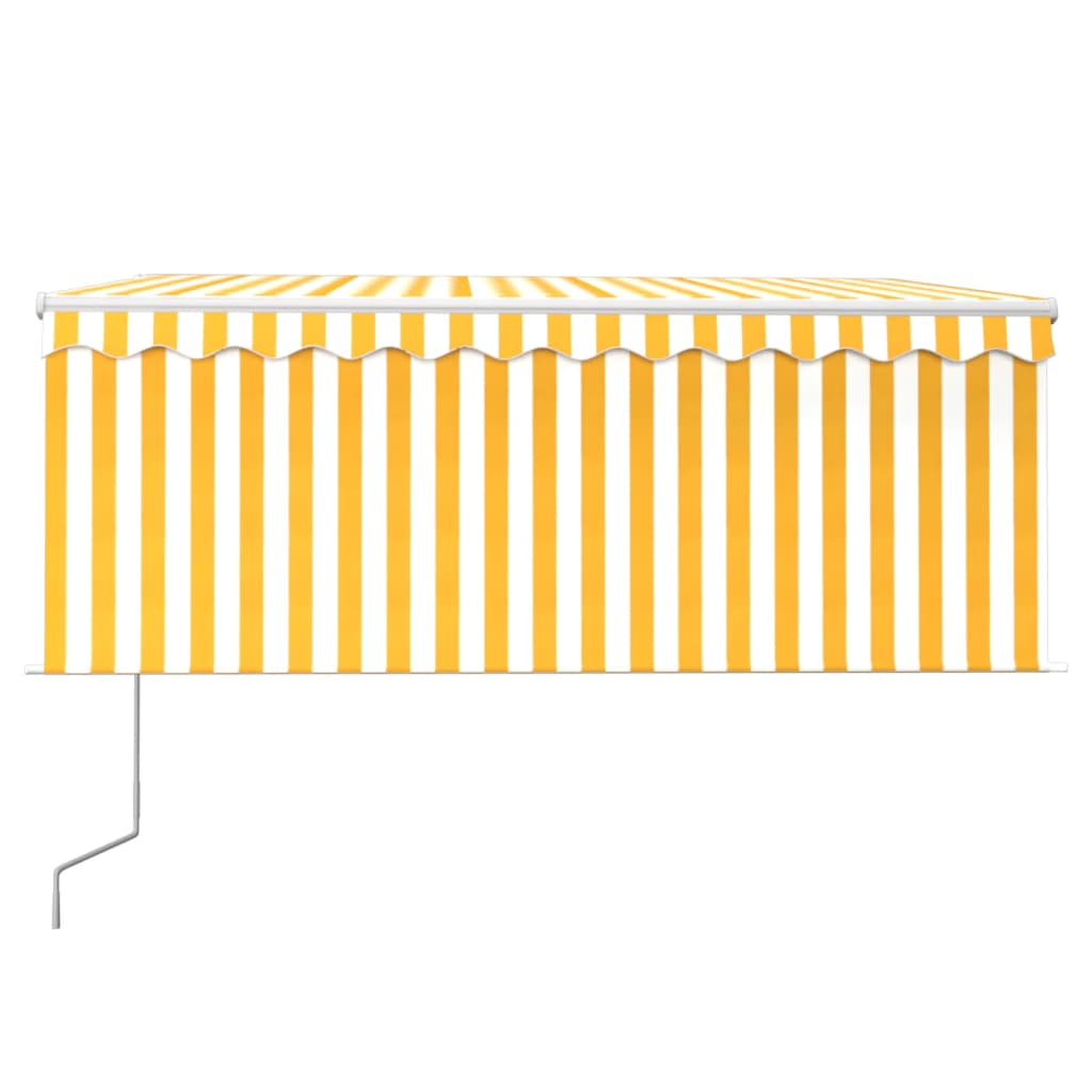 Luifel automatisch met gordijn LED windsensor 3x2,5 m geel wit