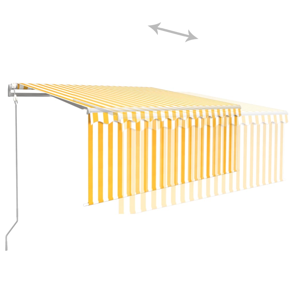 Luifel automatisch met gordijn LED windsensor 3x2,5 m geel wit
