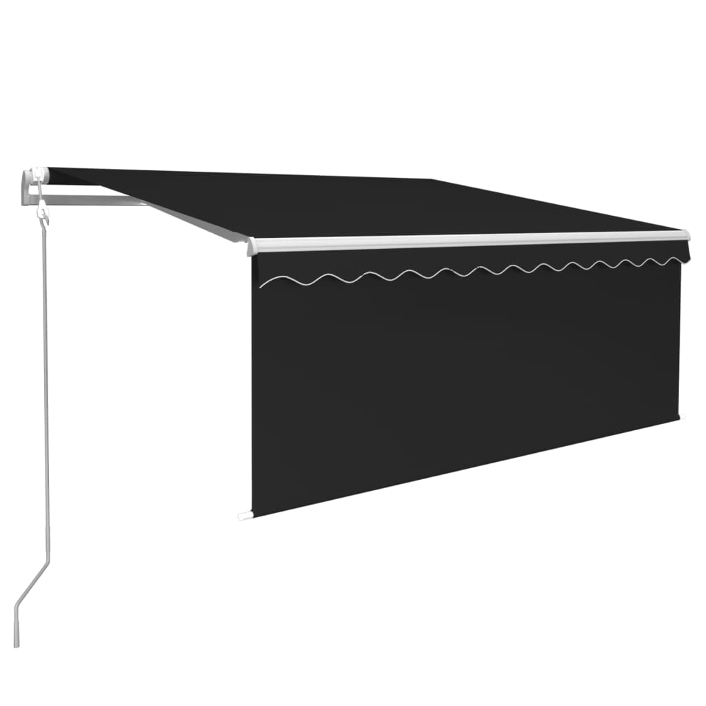 Luifel met rolgordijn, LED en windsensor 3,5x2,5 m antraciet