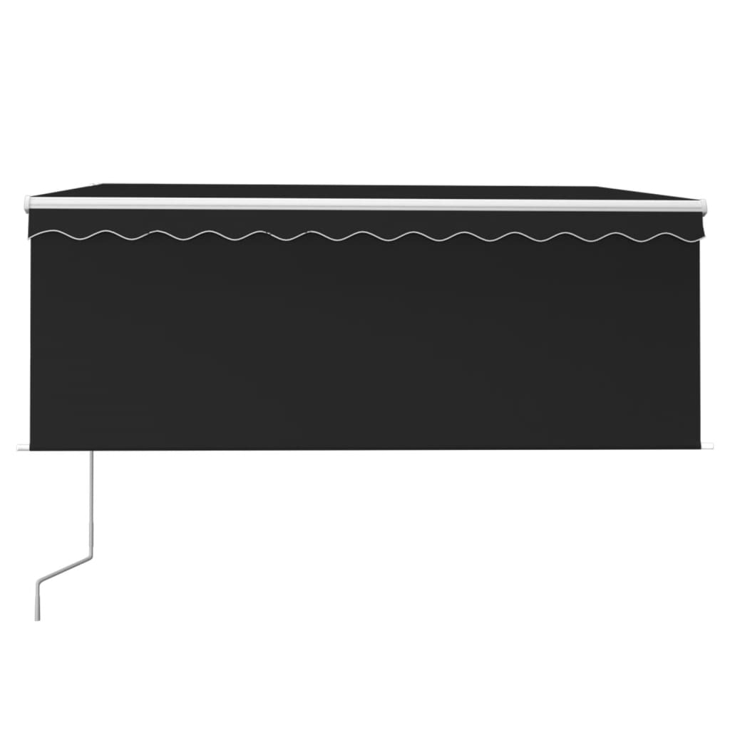 Luifel met rolgordijn, LED en windsensor 3,5x2,5 m antraciet