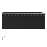 Luifel met rolgordijn, LED en windsensor 3,5x2,5 m antraciet
