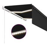 Luifel met rolgordijn, LED en windsensor 3,5x2,5 m antraciet