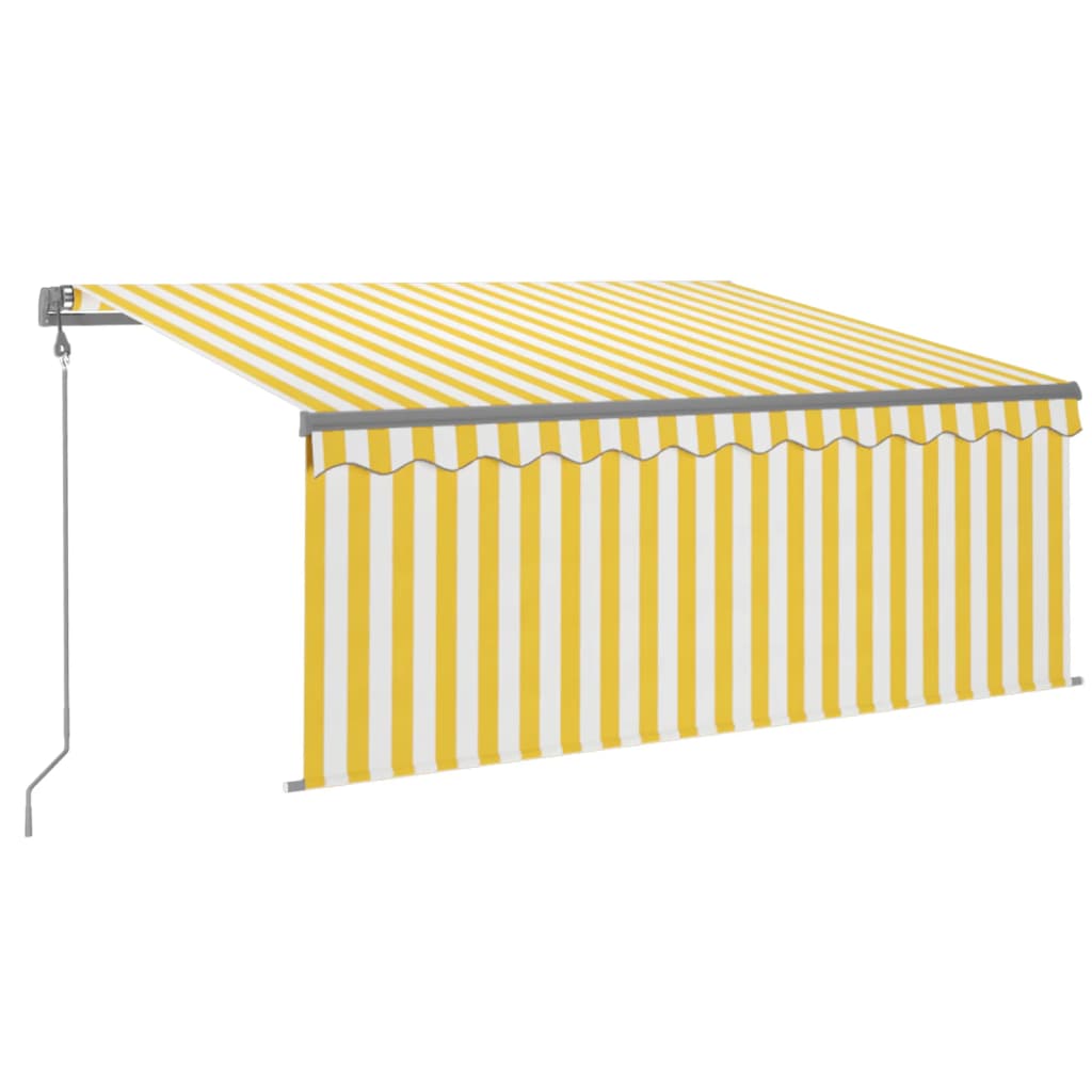 Luifel automatisch met gordijn LED windsensor 3x2,5 m geel wit