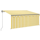Luifel automatisch met gordijn LED windsensor 3x2,5 m geel wit