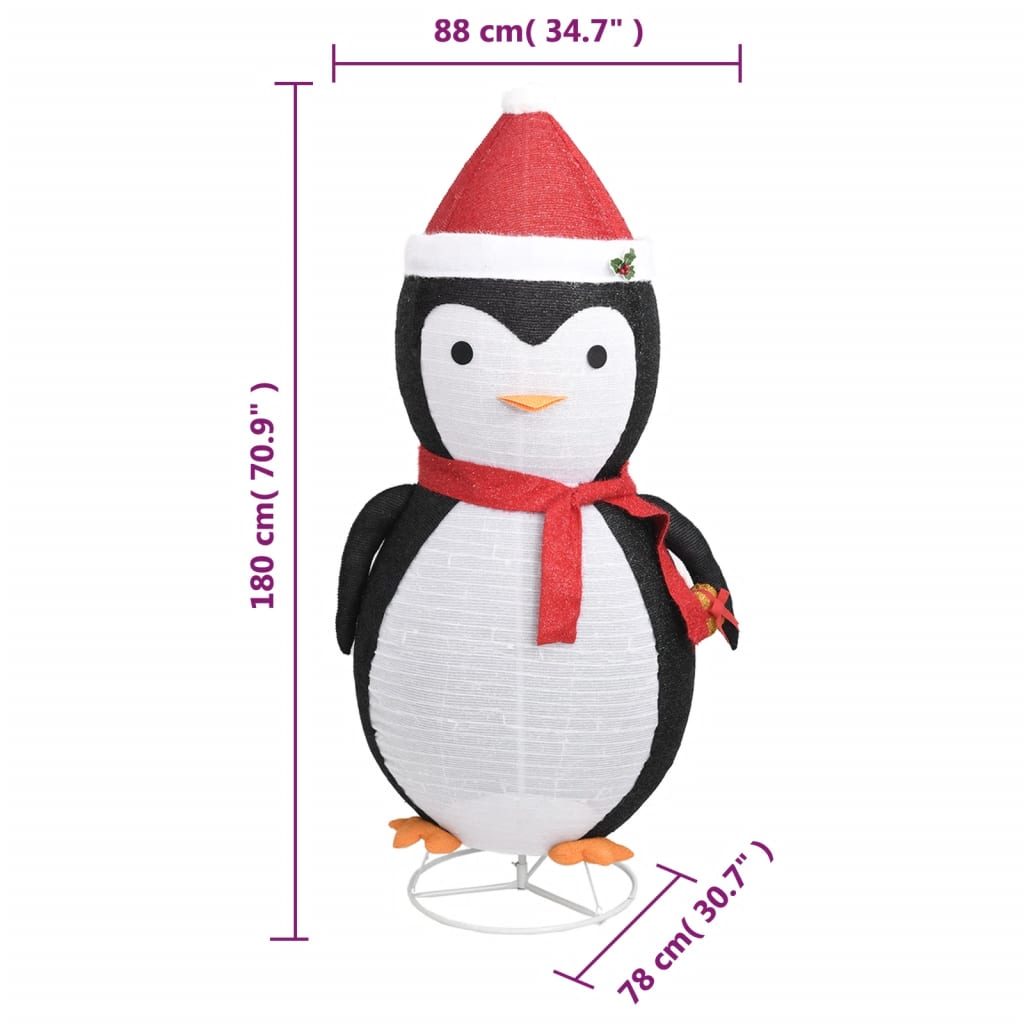 Kerstpinguïn decoratief LED 180 cm luxe stof - AllerleiShop