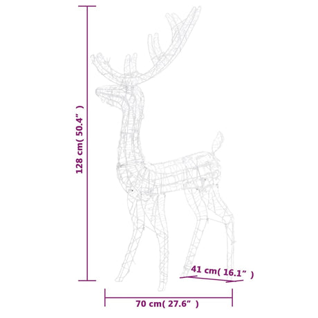 Kerstversiering rendier 140 LED's 120 cm acryl meerkleurig - AllerleiShop