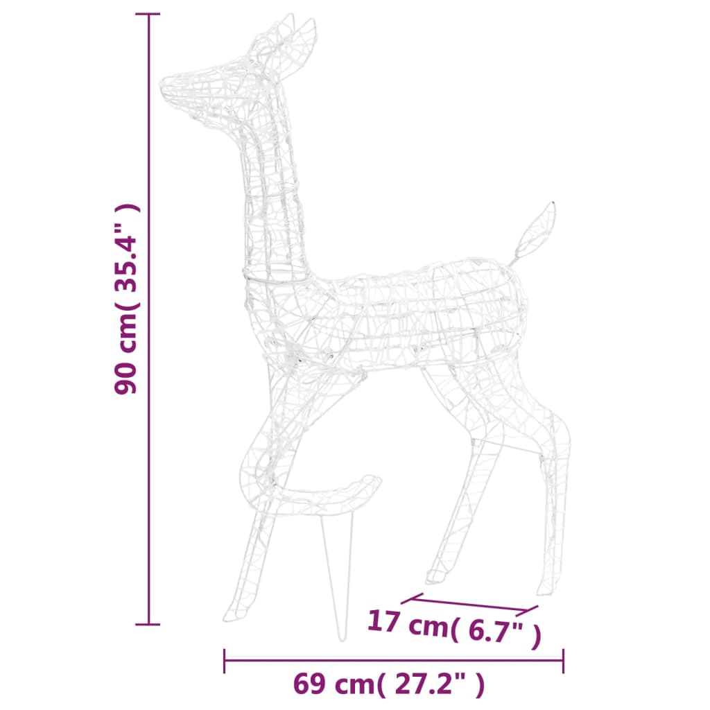 Kerstversiering rendierfamilie 160 LED meerkleurig acryl - AllerleiShop