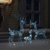 Kerstversiering rendierfamilie 300 LED's koudwit acryl - AllerleiShop