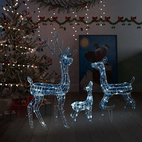 Kerstversiering rendierfamilie 300 LED's koudwit acryl - AllerleiShop