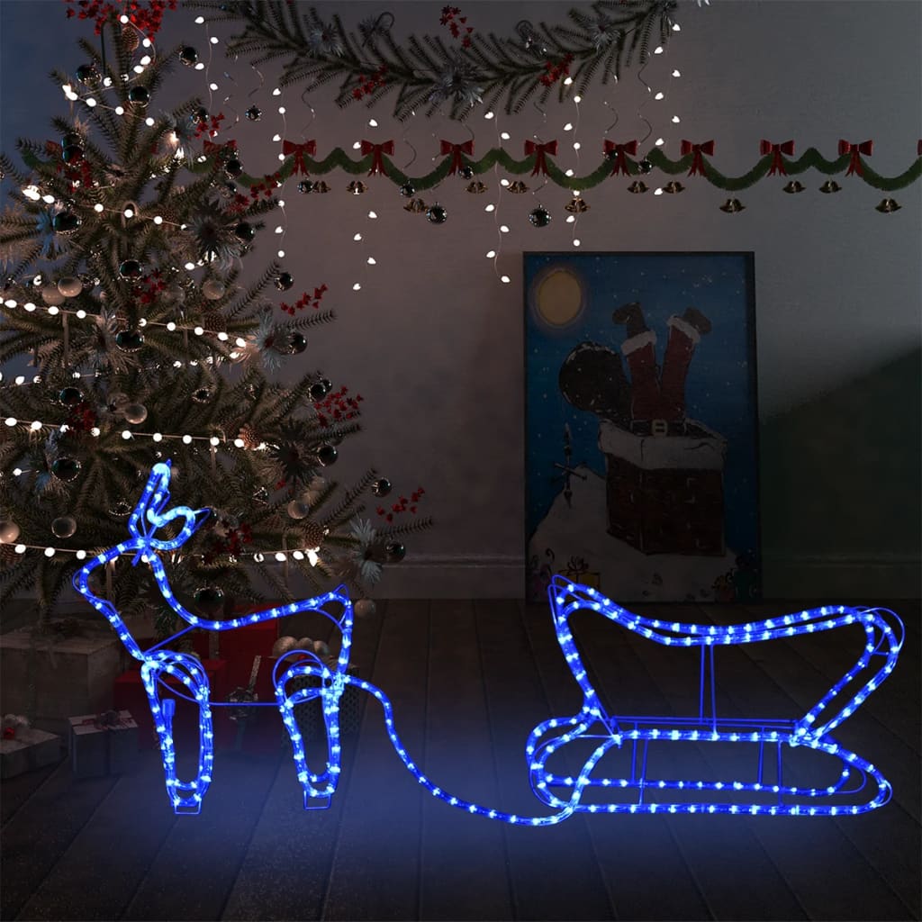 Kerstdecoratie rendier en slee 252 LED's - AllerleiShop