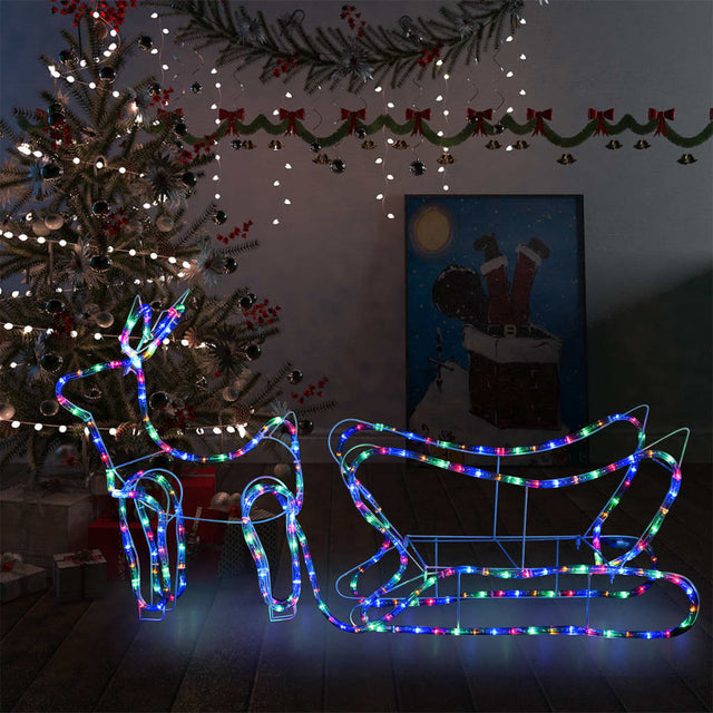 Kerstdecoratie rendier en slee 252 LED's - AllerleiShop