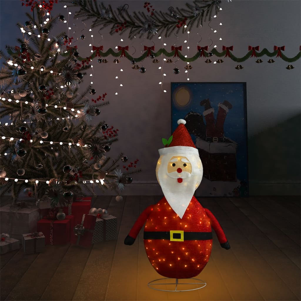 Kerstman decoratief LED 90 cm luxe stof - AllerleiShop