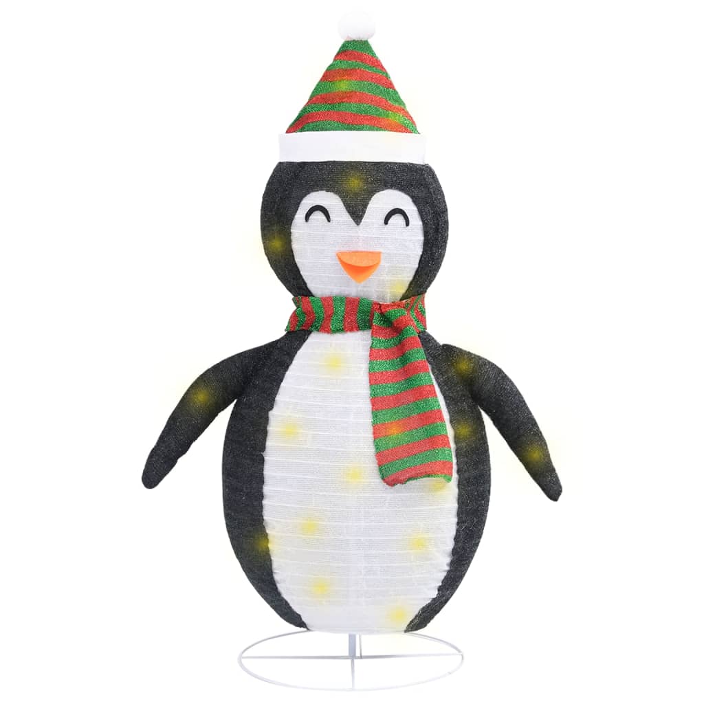 Kerstpinguïn decoratief LED 60 cm luxe stof - AllerleiShop