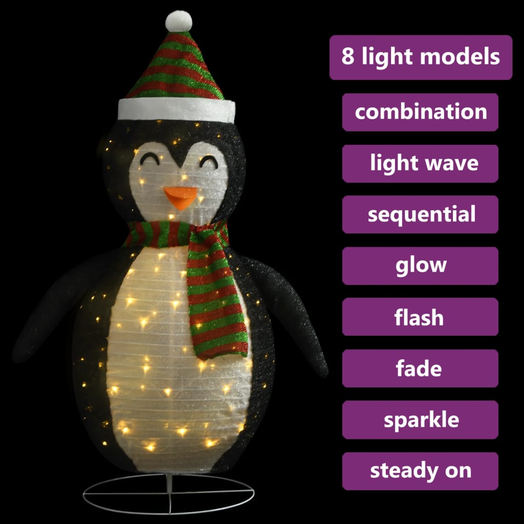 Kerstpinguïn decoratief LED 60 cm luxe stof - AllerleiShop