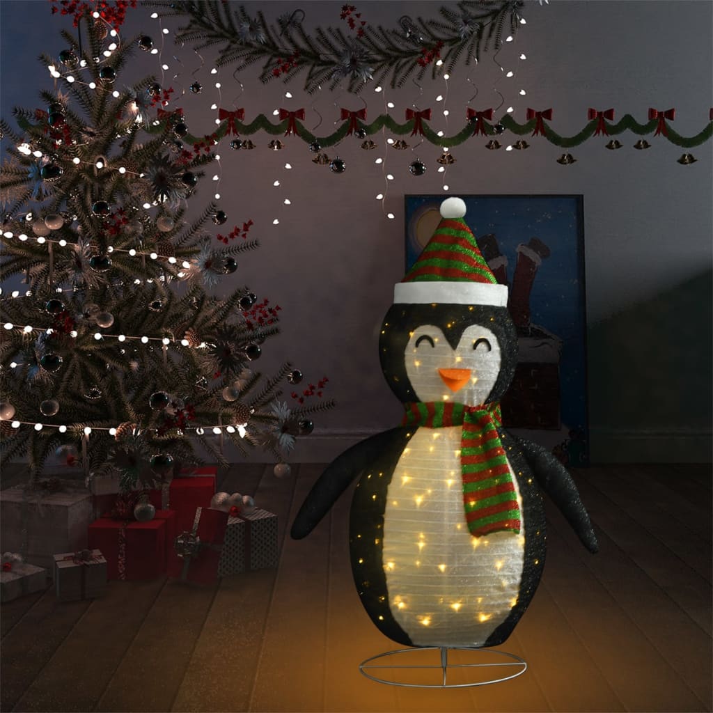 Kerstpinguïn decoratief LED 120 cm luxe stof - AllerleiShop