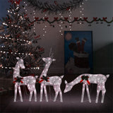 Rendierfamilie Kerstmis warmwit 270x7x90 cm mesh goudkleurig - AllerleiShop