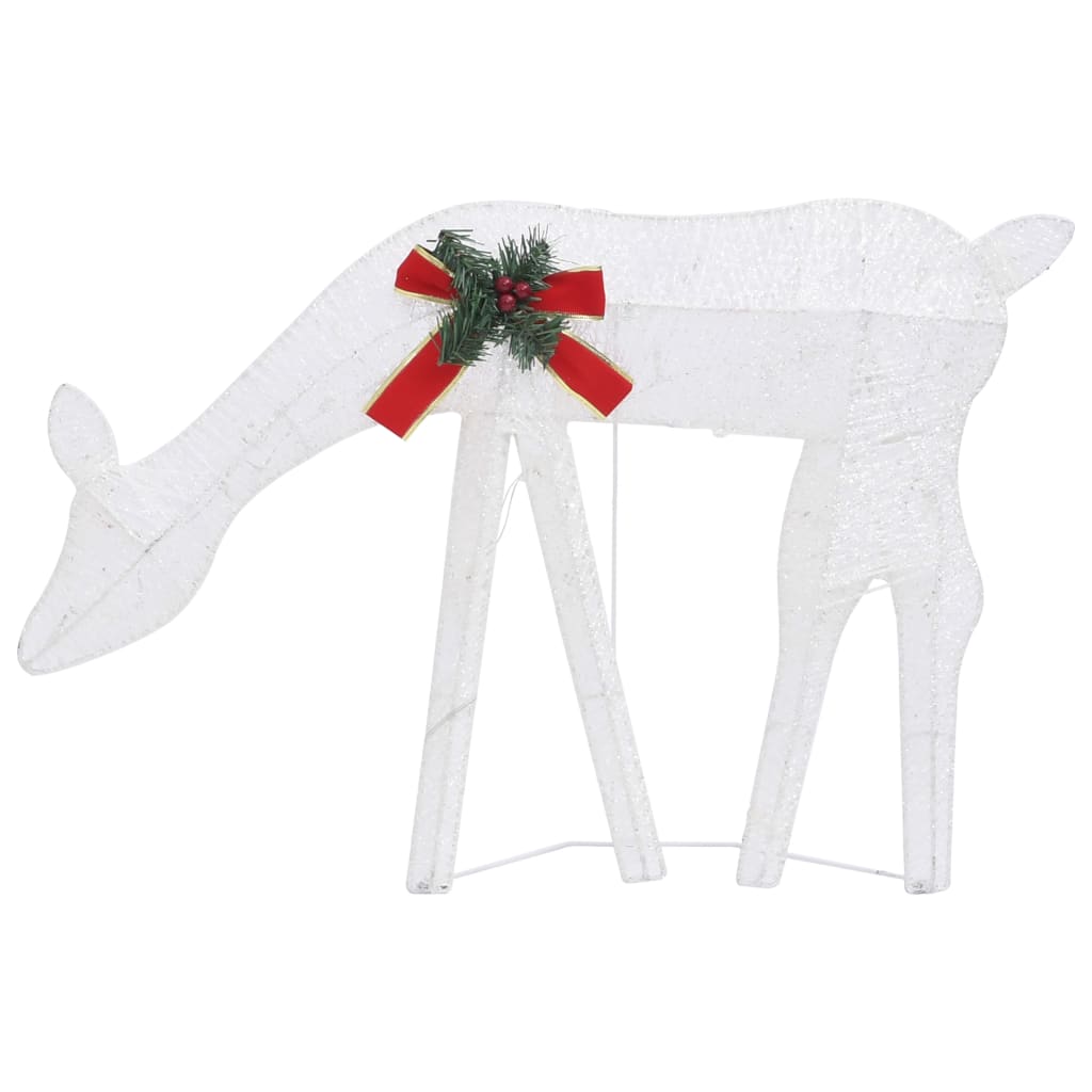 Rendierfamilie Kerstmis koudwit 270x7x90 cm mesh wit - AllerleiShop