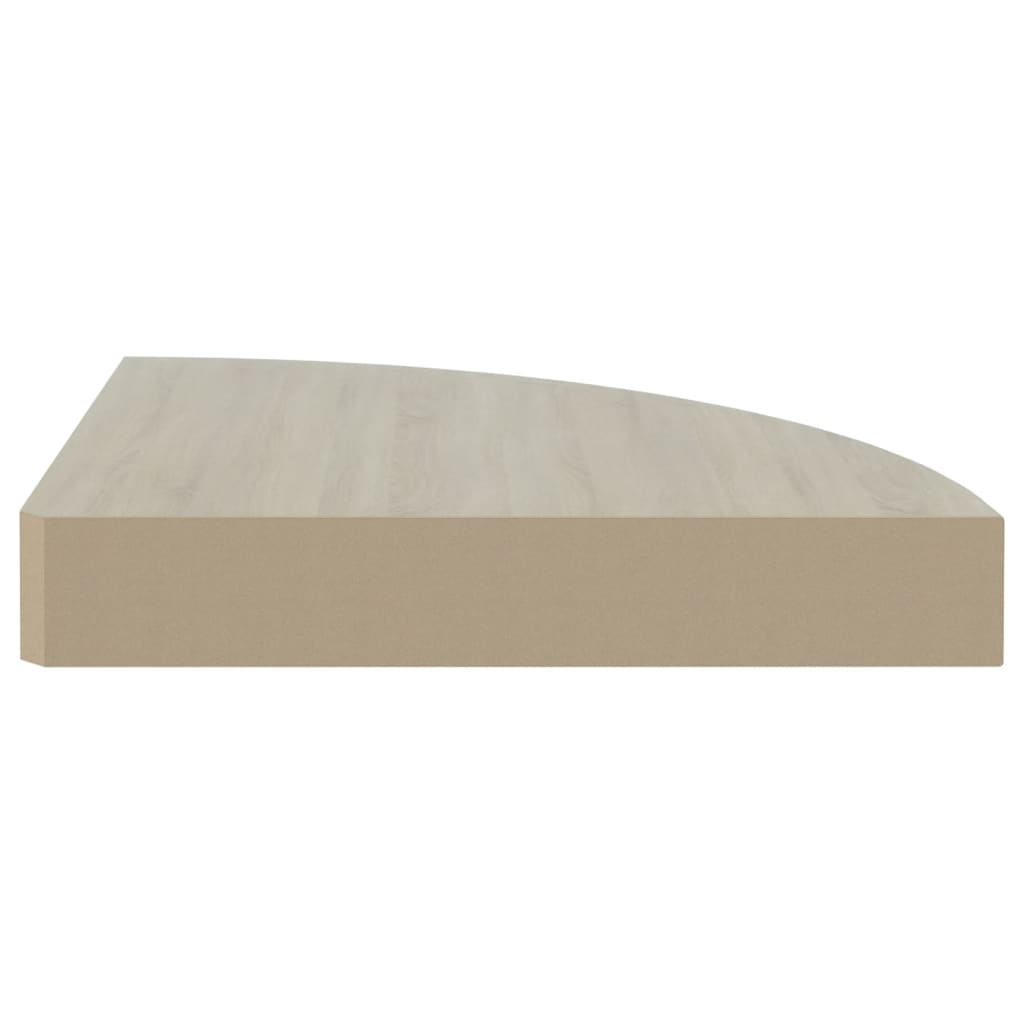 Hoekwandschap 25x25x3,8 cm MDF eikenkleurig en wit - AllerleiShop