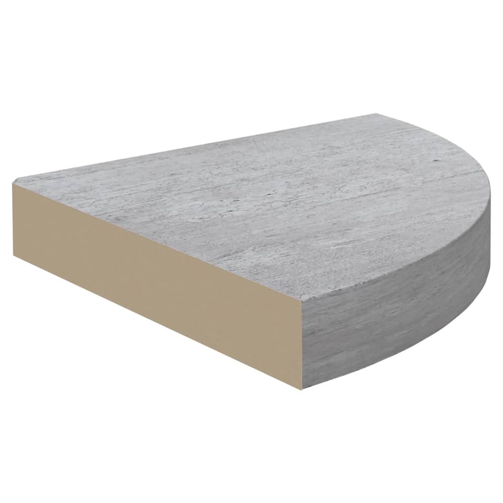 Hoekwandschap 25x25x3,8 cm MDF betongrijs - AllerleiShop