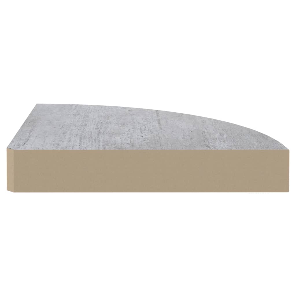 Hoekwandschappen 2 st 25x25x3,8 cm MDF betongrijs - AllerleiShop