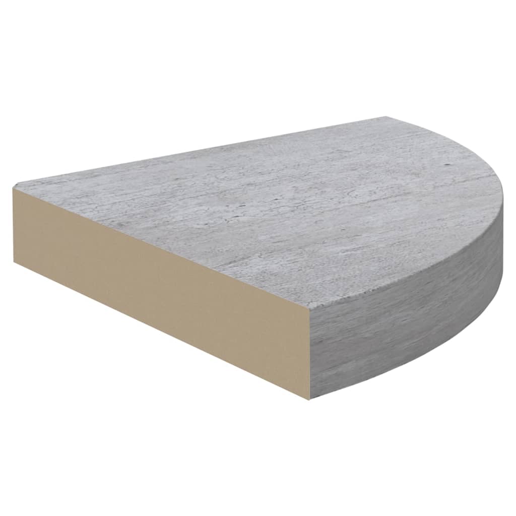 Hoekwandschappen 4 st 25x25x3,8 cm MDF betongrijs - AllerleiShop