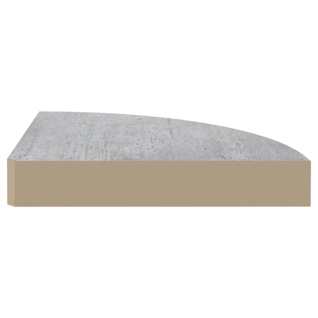 Hoekwandschappen 4 st 25x25x3,8 cm MDF betongrijs - AllerleiShop