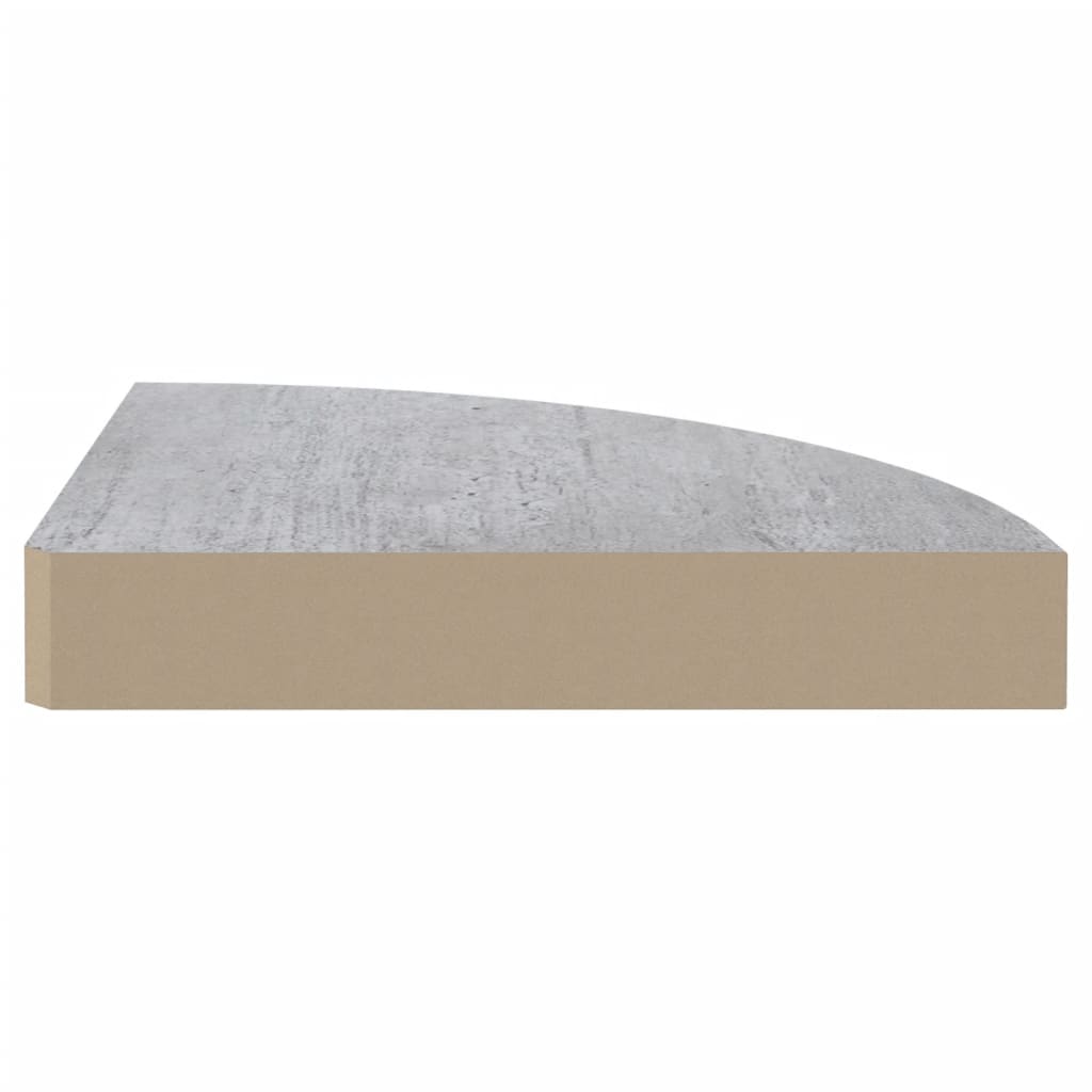 Hoekwandschappen 2 st 35x35x3,8 cm MDF betongrijs - AllerleiShop